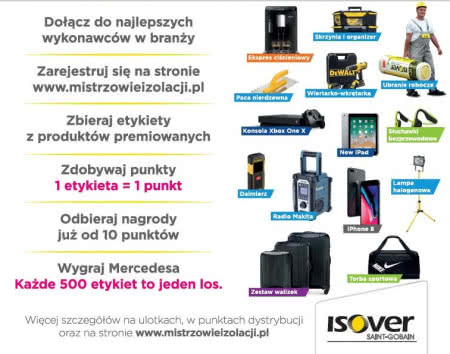 Nagrody w programie Isover Mistrzowie Izolacji. Nagrody w programie Isover Mistrzowie Izolacji.