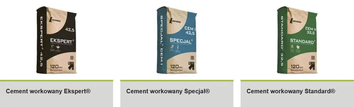Cementy portlandzkie workowane w ofercie firmy Lafarge Cement SA Cementy portlandzkie workowane w ofercie firmy Lafarge Cement SA